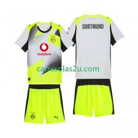 Camisolas de futebol Borussia Dortmund Criança Equipamento Alternativa 2025/26 Manga Curta